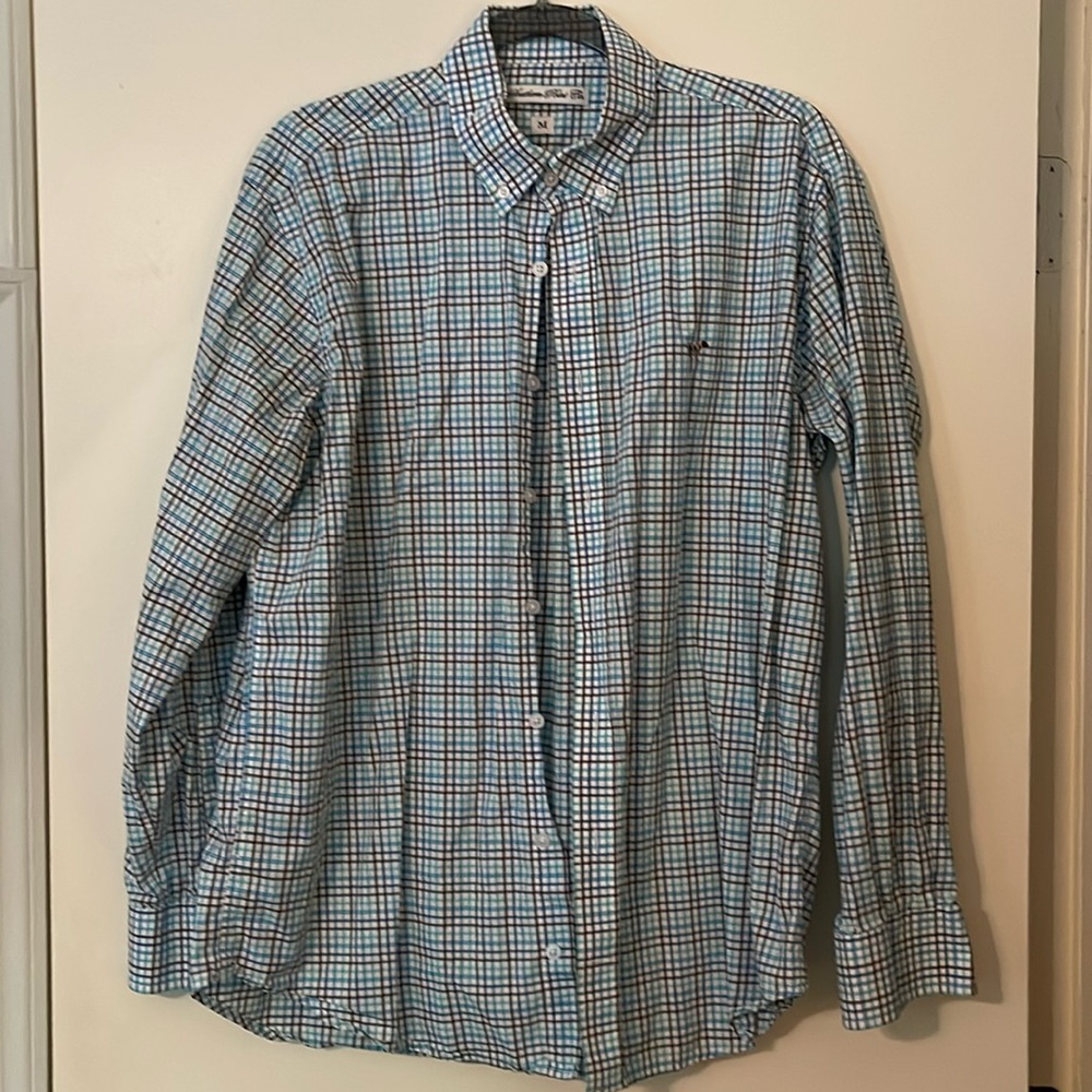 Southern Point Co plaid dress shirt, size M excellent cond